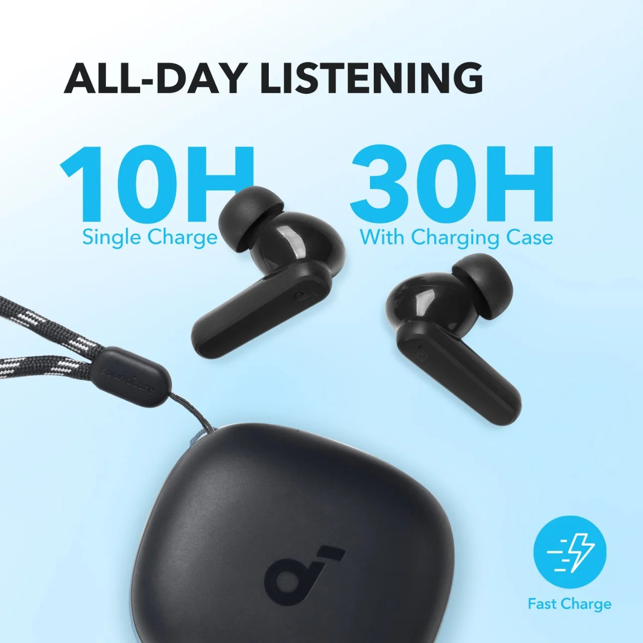 P25I Bluetooth True Wireless Earbuds - Powerful Bass, 30H Playtime, IPX5 Waterproof, Includes Charging Case - Sleek Black Design