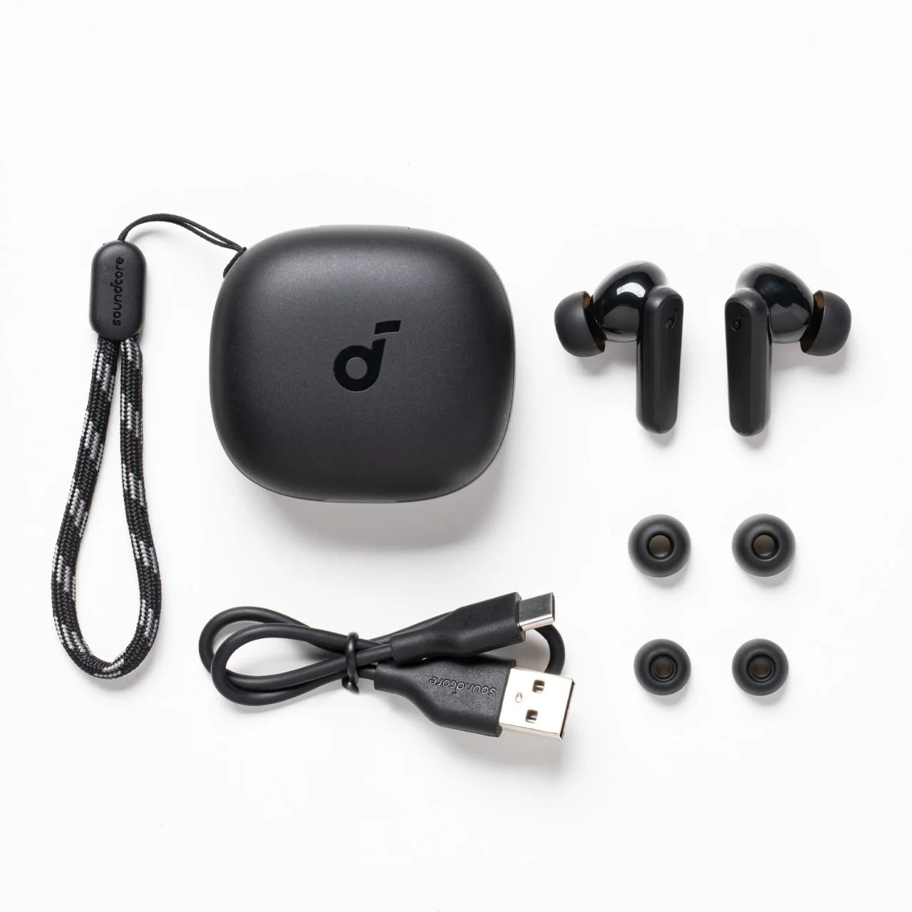 P25I Bluetooth True Wireless Earbuds - Powerful Bass, 30H Playtime, IPX5 Waterproof, Includes Charging Case - Sleek Black Design