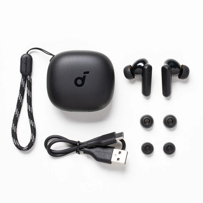 P25I Bluetooth True Wireless Earbuds - Powerful Bass, 30H Playtime, IPX5 Waterproof, Includes Charging Case - Sleek Black Design